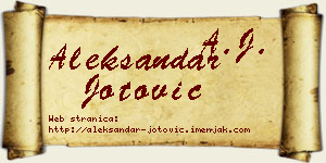 Aleksandar Jotović vizit kartica